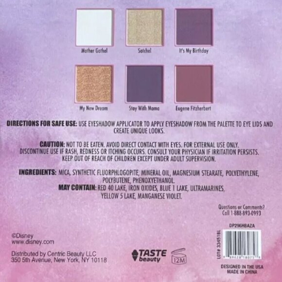 💰3 for $30💰 Disney Eyeshadow Palette - Tangled's Rapunzel by Taste Beauty - Picture 8 of 8